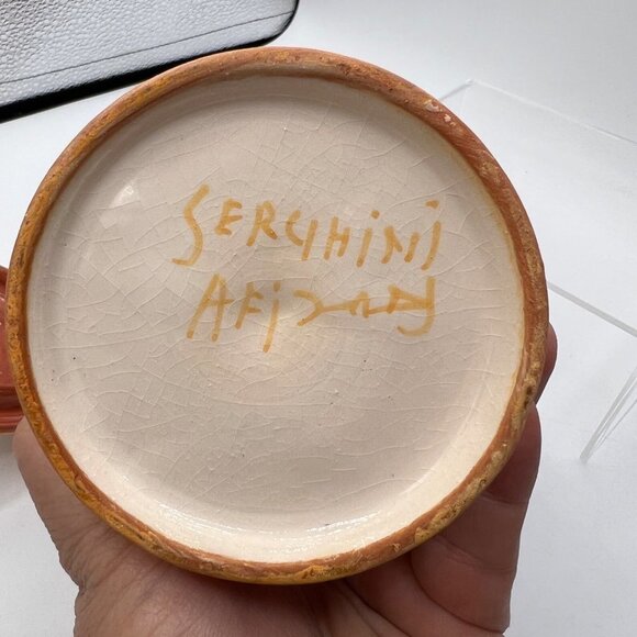 Ahamed Serghini Safi Hand Painted Ceramic Pottery Yellow - Picture 8 of 10